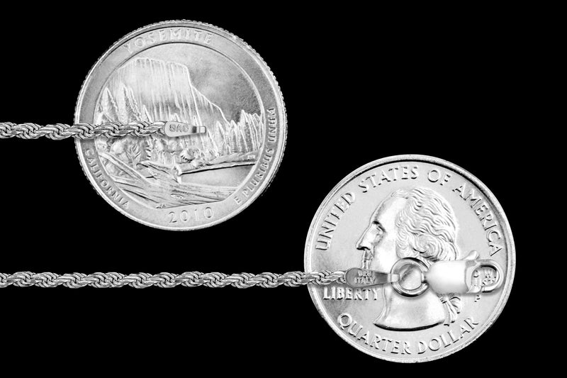Sac Silver Sterling Silver Diamond-Cut Rope Chain 2mm Solid 925 Italy New Necklace 16" - Image 2